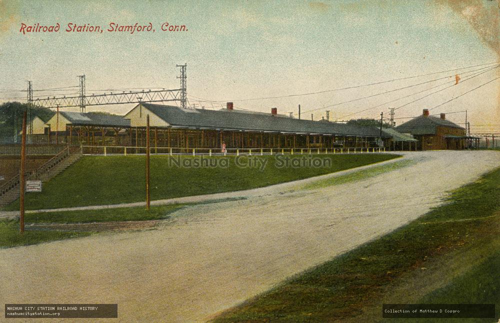 Postcard: Railroad Station, Stamford, Connecticut